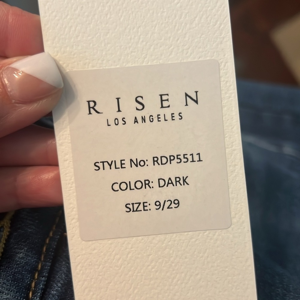 Risen high rise frayed ankle wide leg cropped distressed jeans - Picture 8 of 13